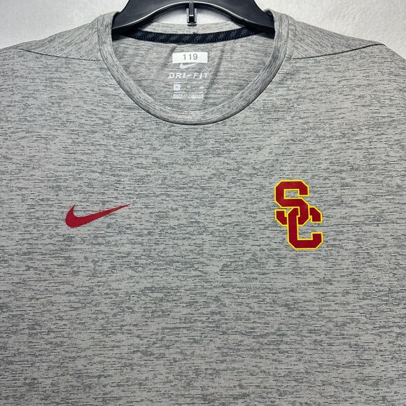 Nike Dri Fit USC Trojans Work out shirt Men sze XL Gray Team Issued #19 training - Picture 5 of 13